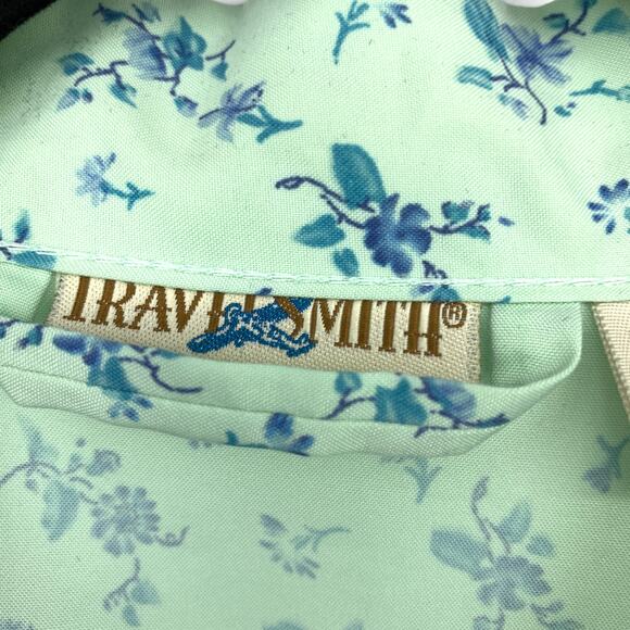 Travel Smith Robe Womens Size Medium Regular Green Blue Floral Print - Picture 6 of 6